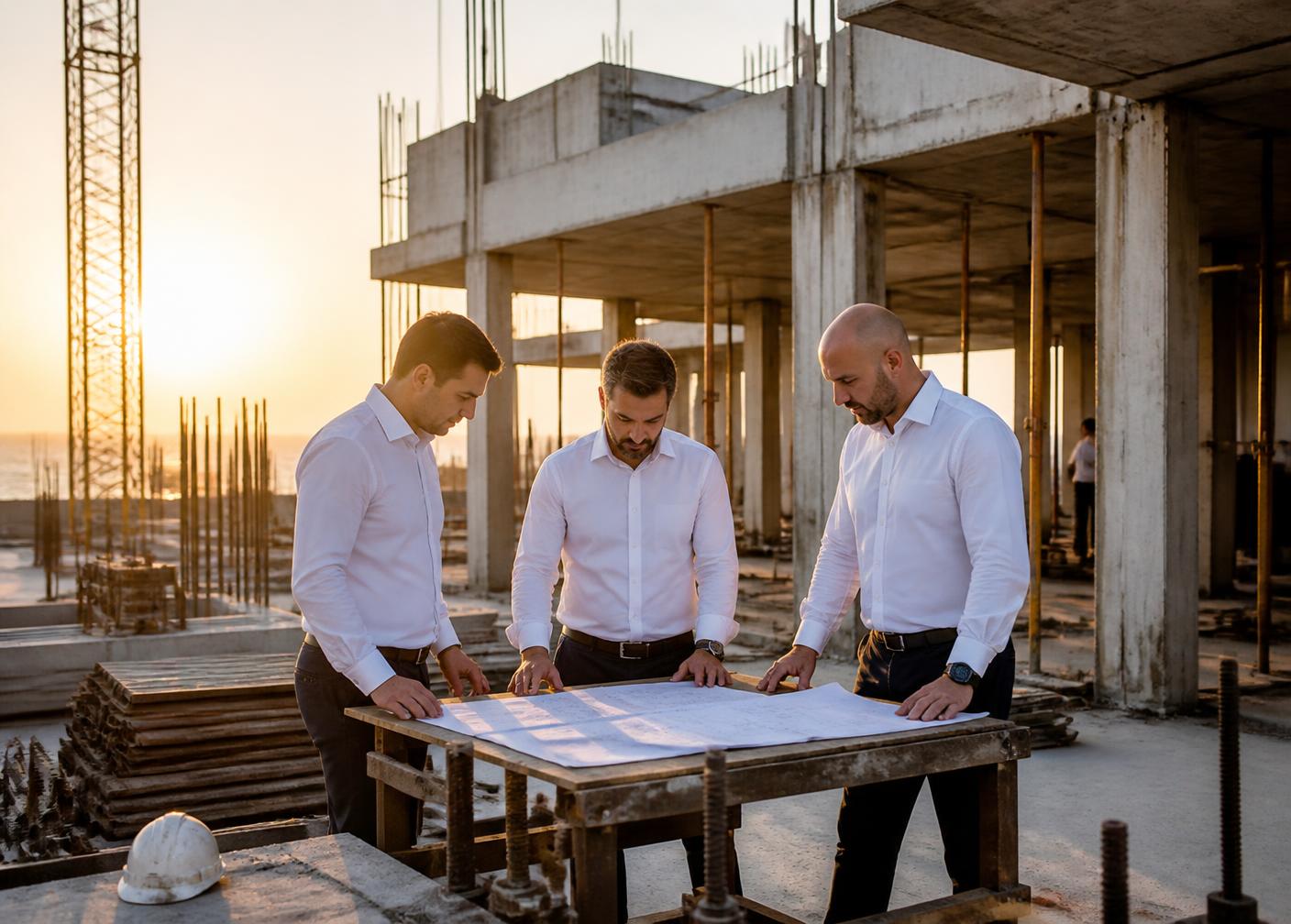 Equipe técnica da Calsolari acompanhando a execução de obra